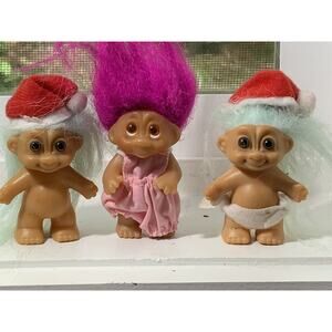 Vintage Russ troll 1980’s Christmas Hats Baby Doll Unisex Set 3